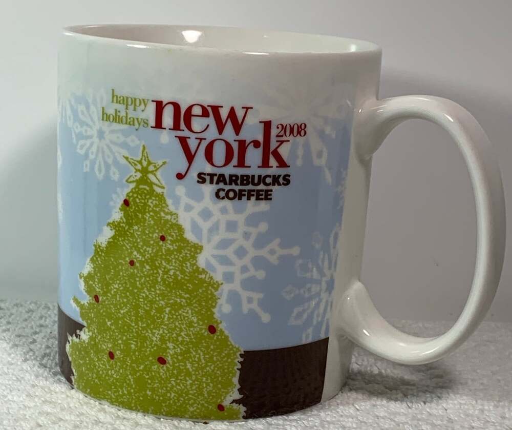 Starbucks Destination NY Happy Holidays 16 oz coffee cup Mug